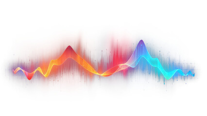 PNG rainbow sound wave effect, transparent background