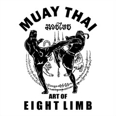 illustration vector muay thai poster style