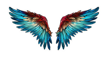 angel wings watercolor digital painting good quality