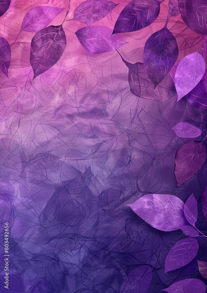 Canvas Prints Abstract purple leaves with a detailed botanical pattern and gradient.