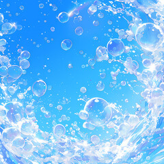 Experience the Magic of Bubbling Waters - A Spectacular Panoramic View of Bubbles in a Crystal-Clear Aquatic Haven