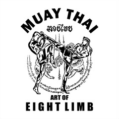 illustration vector muay thai poster style