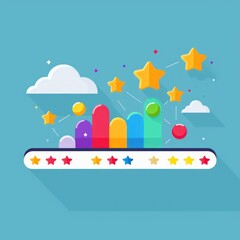 Obraz premium A minimalist graph showcasing customer satisfaction ratings over time.