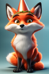 Obraz premium red fox cartoon