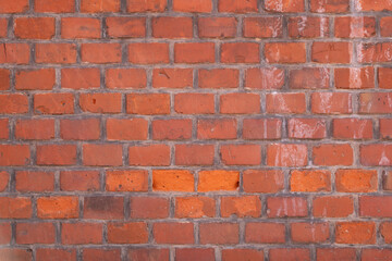 Wall made of modern red brick