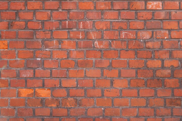 Wall made of modern red brick
