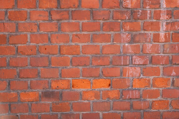 Wall made of modern red brick