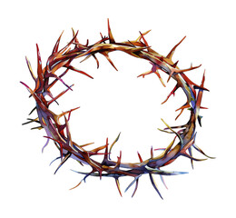 Fototapeta premium crown thorns watercolor digital painting good quality