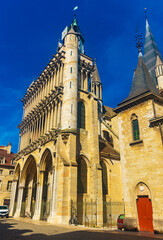 Fototapeta premium View of the Church of Our Lady, located on the Square Notre Dame in the city of Dijon, France