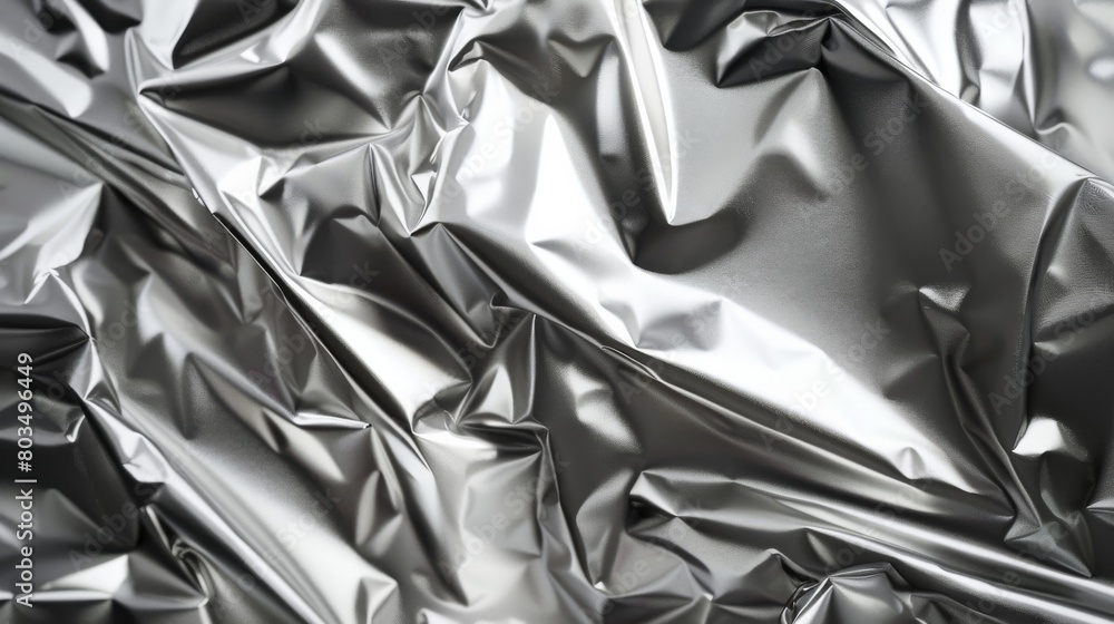 Poster the image shows a close-up of crumpled silver foil, with highlights and shadows creating a dynamic t