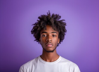African American Male Lavender Background created with Generative AI Technology, ai, generative