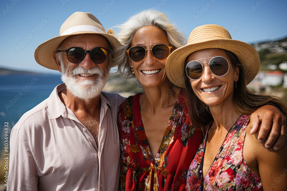 Poster a group of three individuals standing next to each other in a close arrangement, portraying unity an