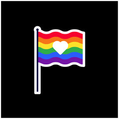 Fototapeta premium LGBTQ Flag Waves Colorful Background Vector
