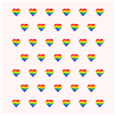 LGBTQ Colorful Heart Pattern Background