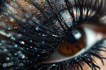 The intricate texture and design of false lashes, captured in high-definition macro photography.