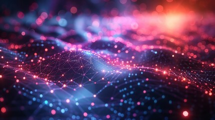 Fototapeta premium Abstract digital network connections with lights