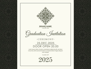 graduation invitation with ornament template