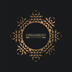 Luxury Gold round floral frame design