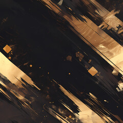 Luxurious Abstract Blend of Gold and Black with Swirling Strokes for Premium Branding