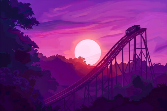 Roller coaster vector flat minimalistic isolated vector style illustration