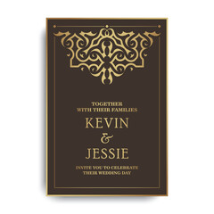 Elegant wedding invitation with floral motif