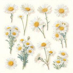 Elegant Collection of Beautiful Daisies - Perfect for Crafting, Decoration, or Branding Projects