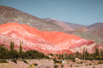 jujuy, Argentine, Mountain, landscape, argentina, orange, cloud, sit, woman, cactus, desert, plant,...