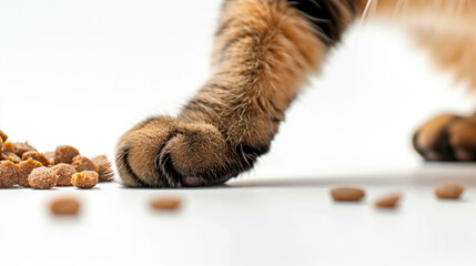 Cat paws with nibbles cat food