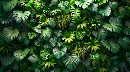 Tropical Greenery: Serene and Organic Botanical Composition