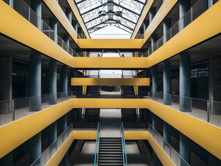 Fototapeta premium Shopping vacío con color amarillo