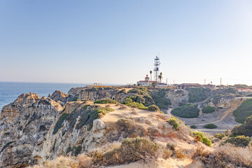 Panoramic view, Ponta da Piedade near Lagos in Algarve, Portugal. Lagos, Portugal on October 10,...