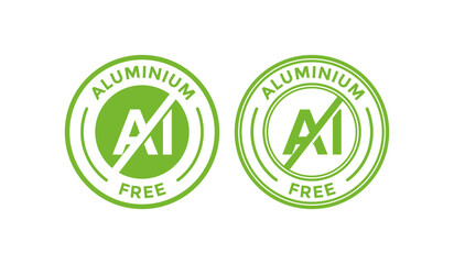 ALUMINIUM free badge. Vector badge stamp round circular emblem of no aluminum. For product label and information sign
