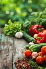 wooden box basket with vegetables Generative AI