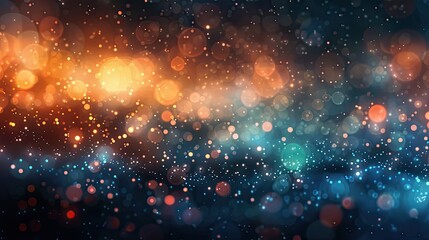 A colorful background with many small dots. The background is blue and orange
