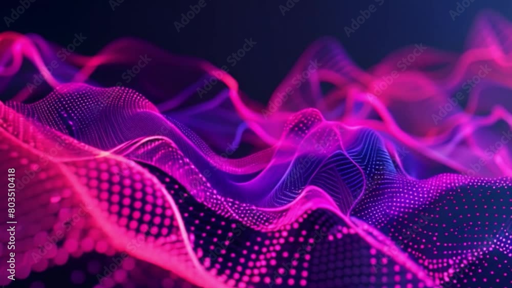 Aufkleber a wave of purple and pink light against a black background, creating a vibrant and dynamic abstract 