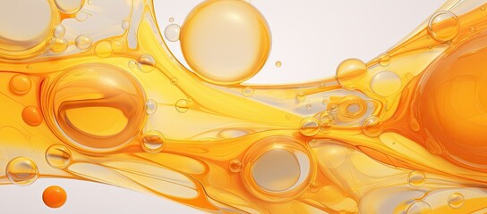 Close up of yellow liquid on white background