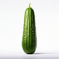 Green cucumber on white background