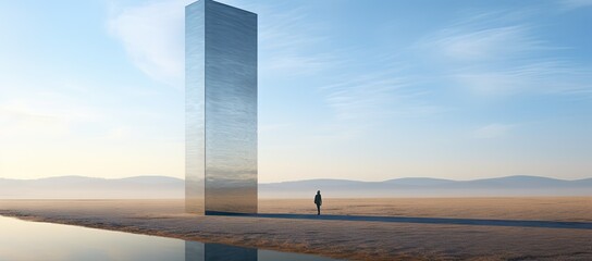 Person standing in front of a tall building