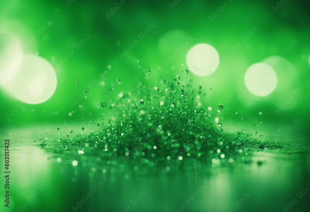 Poster visually dynamic backdrop of abstract green particles