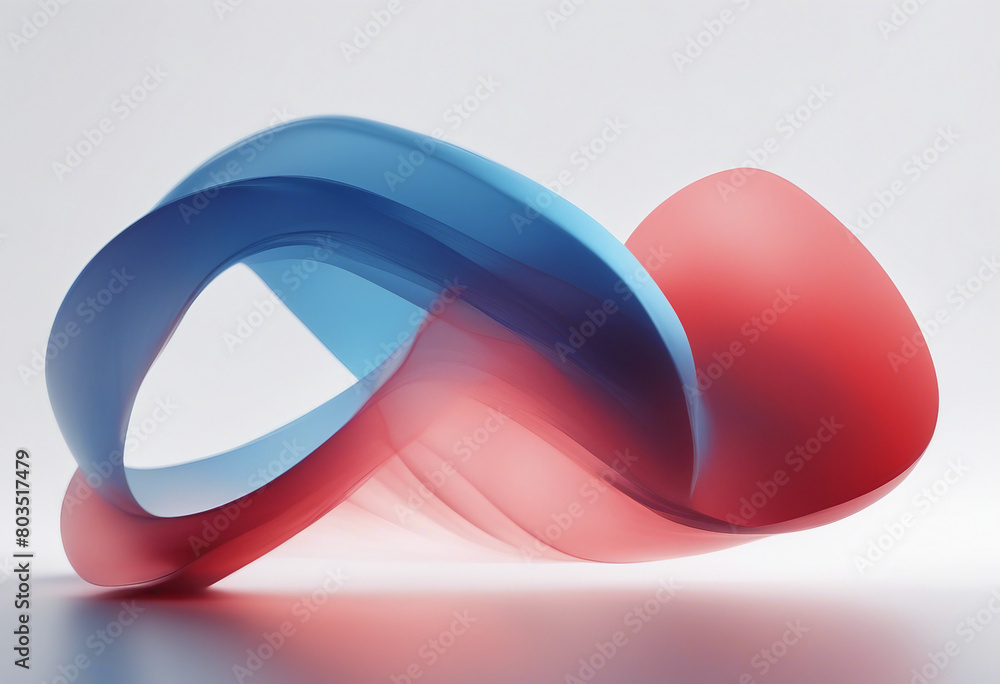Aufkleber dynamic blue and gradient red curves on white abstract background