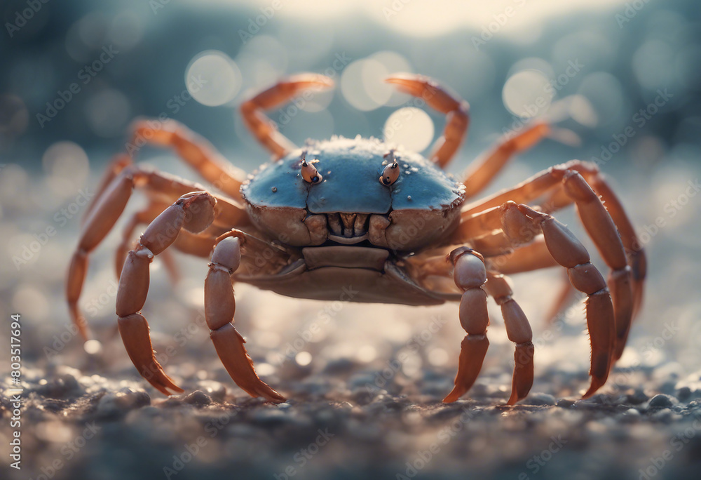 Poster generate an artistic representation of the cancer zodiac sign the crab using a generative design app