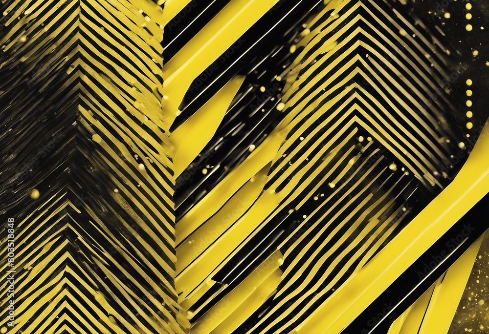 Poster yellow and black abstract diagonal geometric lines with stylish dot pattern background abstract
