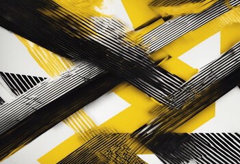 Yellow and Black Abstract Diagonal Geometric Lines with Stylish Dot Pattern Background Abstract