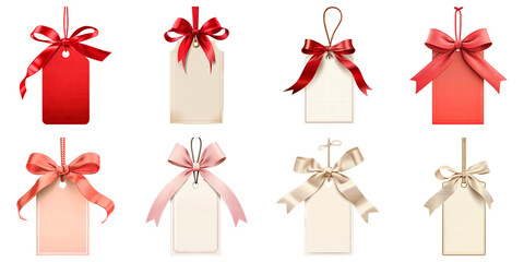 Collection of Gift Tag isolated on transparent png background. Generative ai