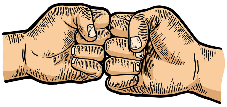 recommend clip art: Fist greeting sketch engraving PNG illustration. T-shirt apparel print design. Scratch board style imitation. Black and white hand drawn image.