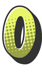 Comic Halftone Alphabet Letter and Number