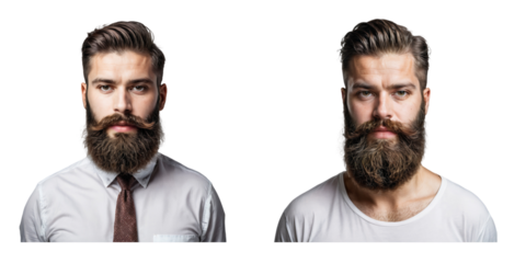 Facial hair beard man on transparent background
