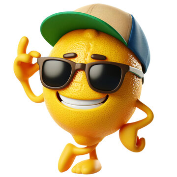 recommend clip art: cute cartoon lemon character, hula hoop tropical fruit dancing clipart