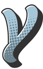 Comic Halftone Alphabet Letter and Number