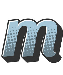 Comic Halftone Alphabet Letter and Number